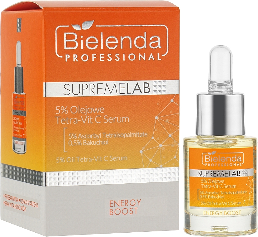 УЦЕНКА Сыворотка 5% с витамином С - Bielenda Professional SupremeLab Energy Boost Serum Tetra-Vit C Serum * — фото N2