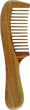 Расческа CS380 для волос, деревянный сандал комби с ручкой, редкозубый - Cosmo Shop — фото N1