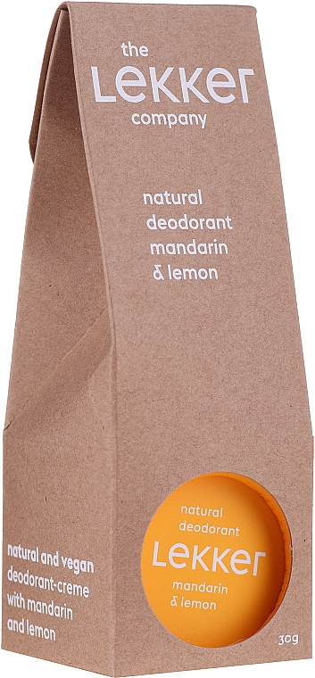 Дезодорант-крем "Мандарин-лимон" - The Lekker Company Natural Deodorant Mandarin & Lemon — фото N1