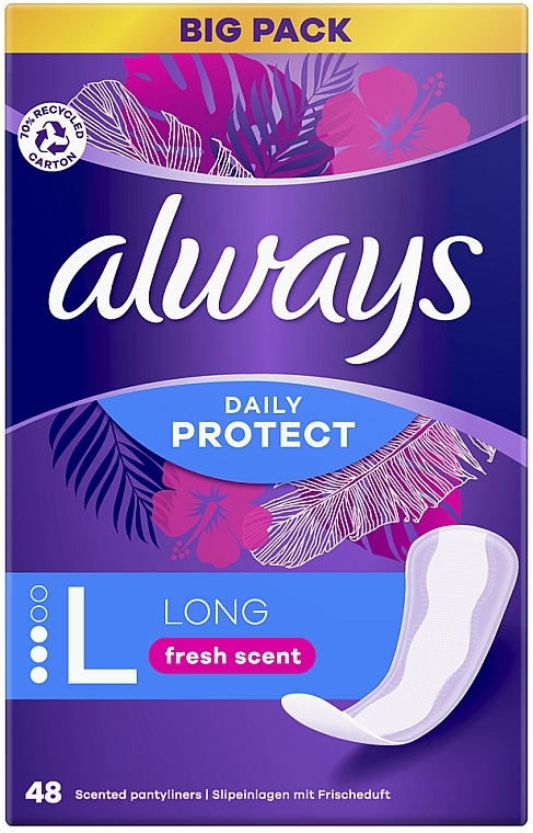 Гігієнічні прокладки, 48 шт. - Always Slipeinl Daily Prot Long Frisch — фото N1