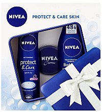 Духи, Парфюмерия, косметика Набор - NIVEA Protect & Care Skin (b/lot/250ml + deo/150ml + cr/30ml)