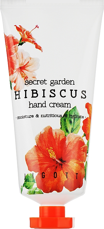 Антивозрастной крем для рук с гибискусом - Jigott Secret Garden Hibiscus Hand Cream — фото N1