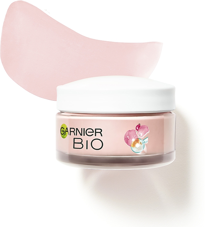 Живильний крем з олією шипшини для надання сяйва тьмяній шкірі обличчя - Garnier Bio Rosy Glow 3in1 Youth Cream — фото N3