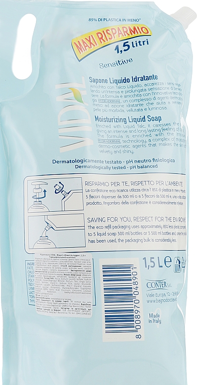 Жидкое мыло "Нежность пудры" - Vidal Liquid Soap Talco (дой-пак) — фото N2