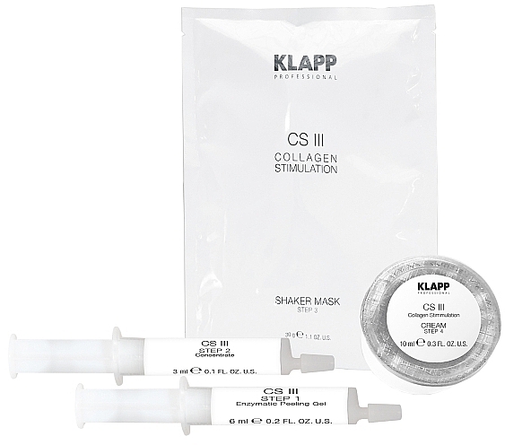 Набір - Klapp CS III Collagen Stimulation Treatment (peel/6ml + conc/3ml + mask/30g + cr/10ml) — фото N1