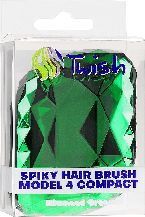Щітка для волосся, зелена - Twish Spiky Hair Brush Model 4 Diamond Green — фото N3