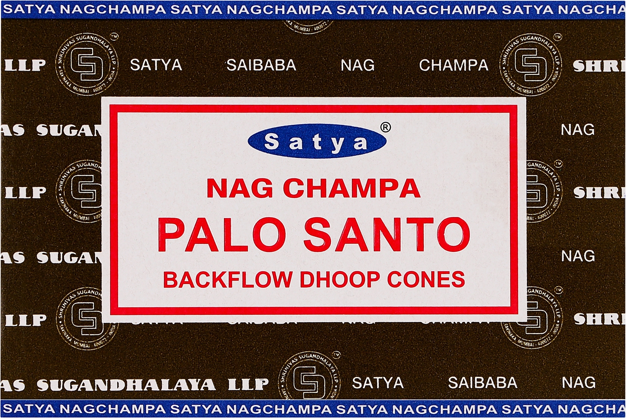 Сланкі димні пахощі конуси "Пало Санто" - Satya Palo Santo Backflow Dhoop Cones — фото 10шт