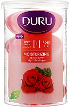 Мило в економічній упаковці "Троянда" - Duru 1+1 Moisturizing Rose Beauty Soap — фото N1