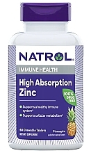 Цинк с высокой степенью поглощения, натуральный ананасовый вкус - Natrol Zinc High Absorption  — фото N1