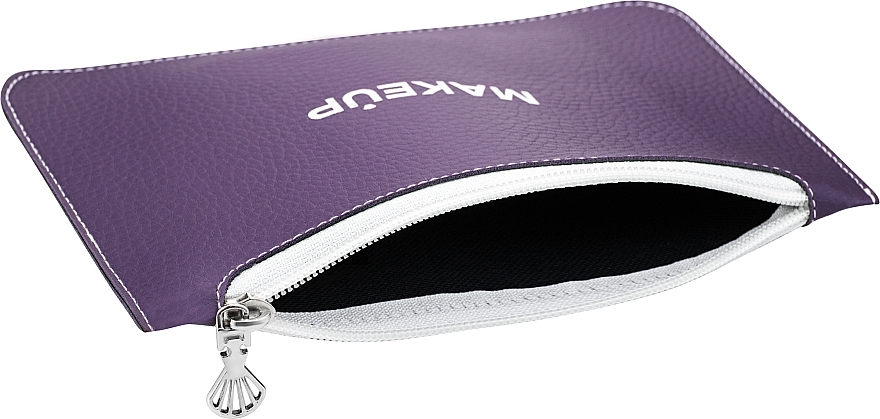 Косметичка плоска, фіолетова "Autograph" - MAKEUP Cosmetic Bag Flat Purple — фото N2
