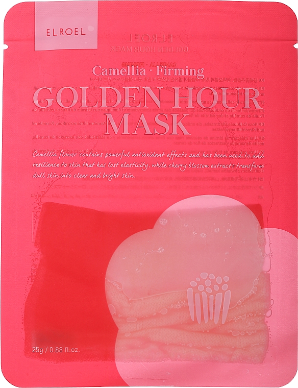 Тканинна маска для обличчя зміцнювальна - Elroel Golden Hour Mask Camellia Firming — фото N1