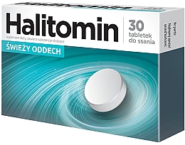 Диетическая добавка в таблетках при неприятном запахе изо рта - Aflofarm Halitomin — фото N1