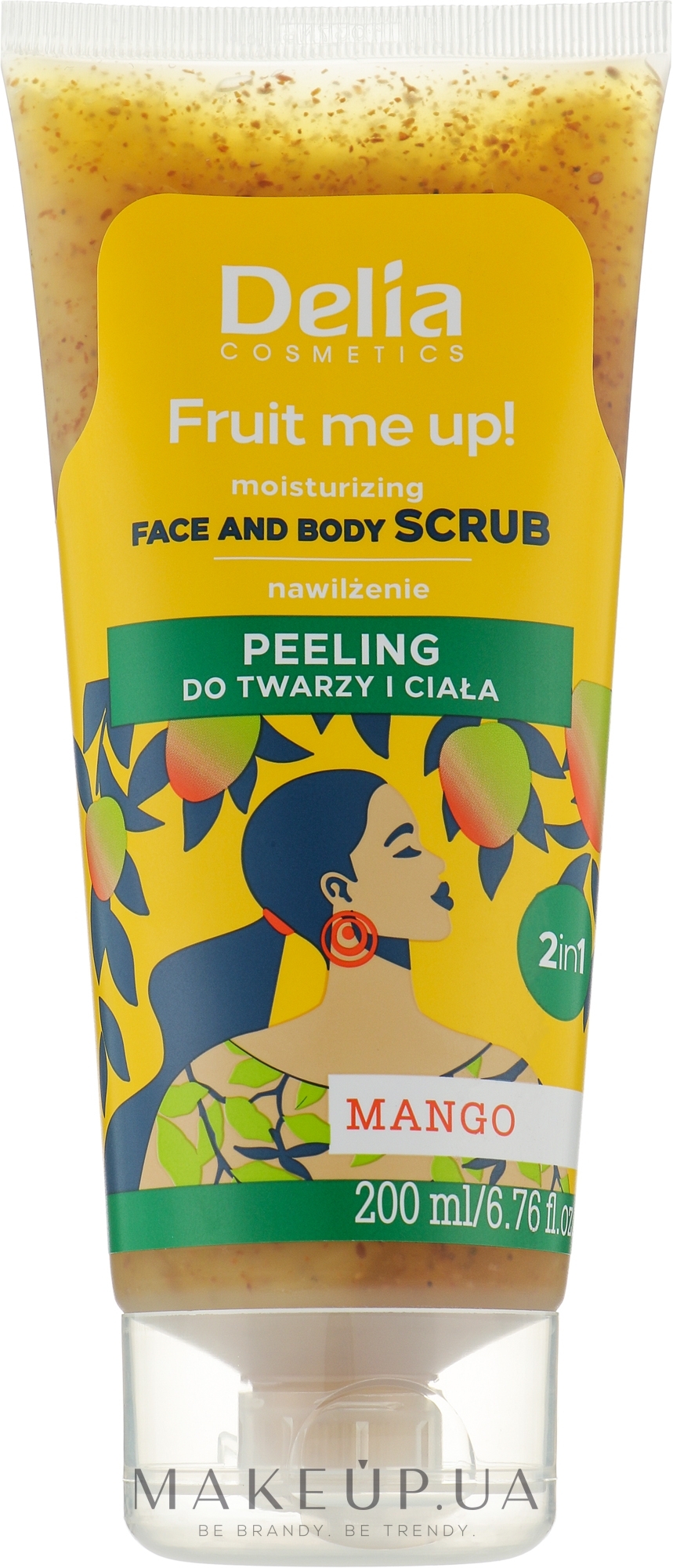 Скраб для обличчя й тіла "Манго" - Delia Fruit Me Up! Moisturizing Face And Body Scrub Mango — фото 200ml