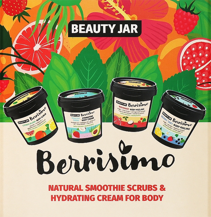 Набір - Beauty Jar Berrisimo Hydrating Body Gift Set (b/peel/160g + b/peel/200g + b/scrub/200g + b/cr/155ml) — фото N1