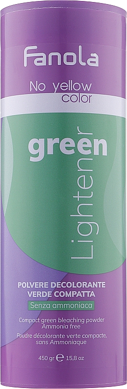 Зеленый осветляющий порошок - Fanola No Yellow Green Lightener Powder — фото N1