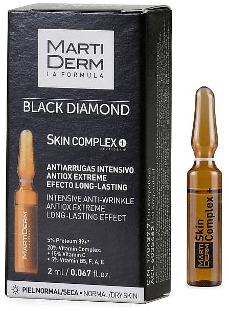 Ампулы для лица - Martiderm Skin Complex Black Diamond Ampoules — фото N2