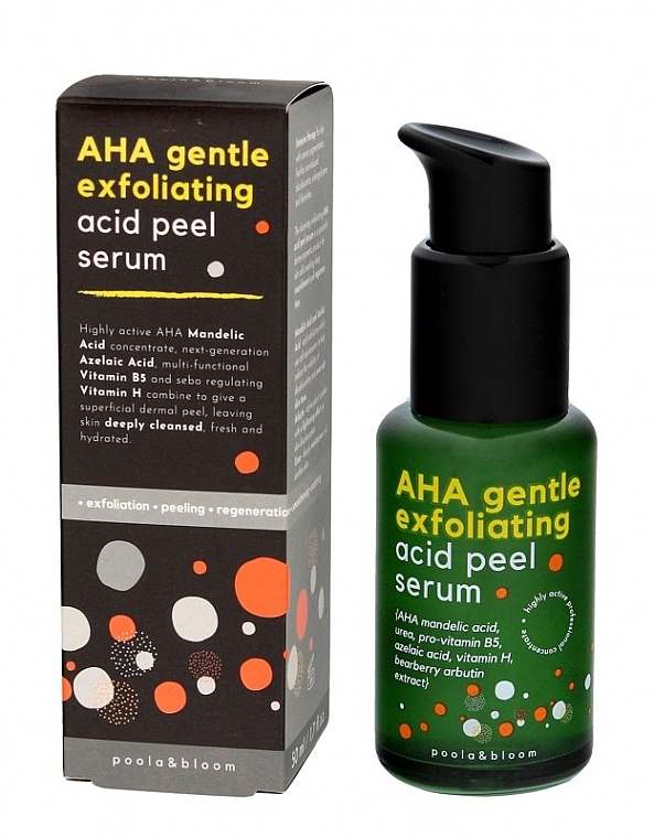 Кислотний пілінг-сироватка для обличчя - Poola&Bloom  AHA Gentlr Exfoliating Acid Peel Serum