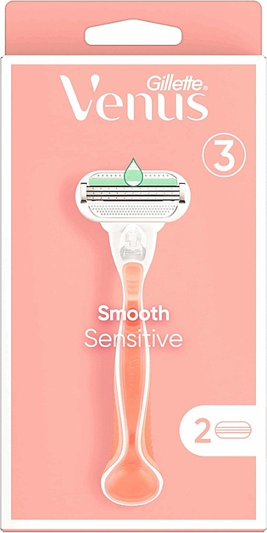 Станок для гоління рожевий + 1 змінна касета - Gillette Venus Smooth Sensitive — фото N3