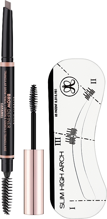 Anastasia Beverly Hills Fluffy Fuller Looking Brow Ebony (br/freeze/2.5g + Powder/1.6g + Brush) - Anastasia Beverly Hills Brow Beginners Kit Taupe (br/Pencil/0.2g + Gel/Mini/2.5ml + Stencils) — фото N3