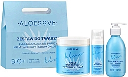 Набор для лица - Aloesove Blue (clean/emulsion/190ml + b/f/cr/250ml + f/ser/30ml) — фото N1