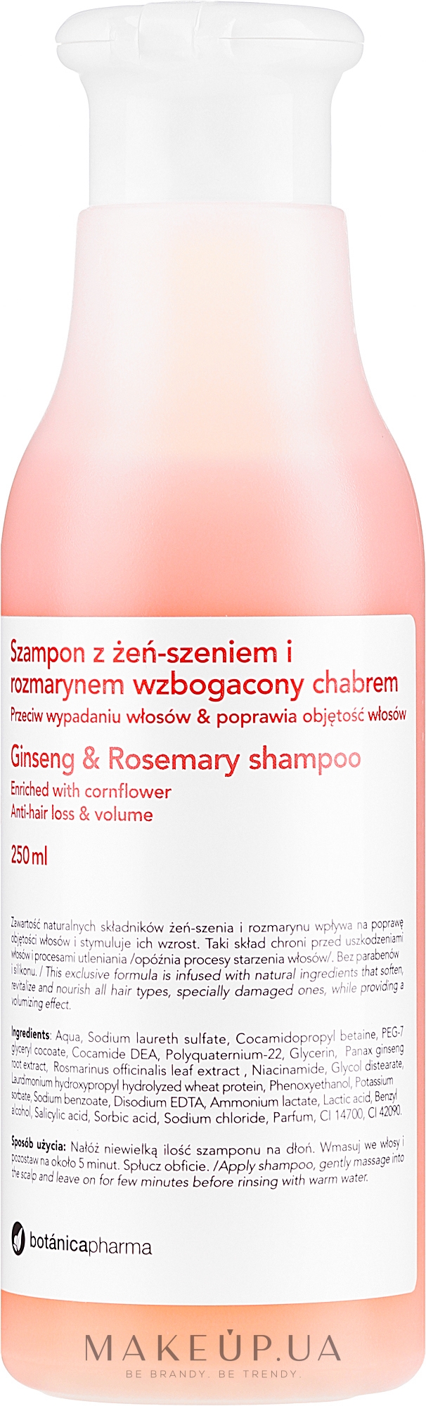 Шампунь з женьшенем - Botanicapharma Ginseng & Rosemary Shampoo — фото 250ml