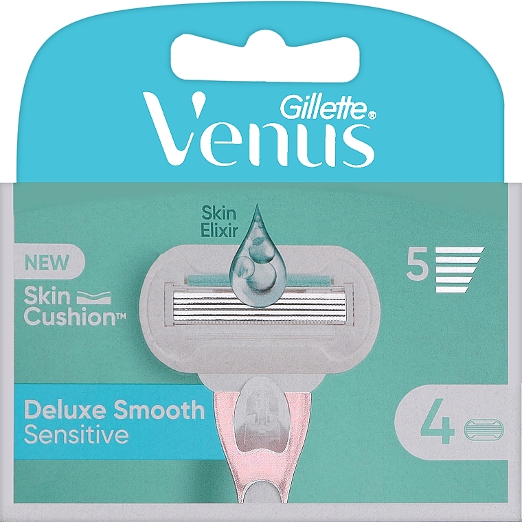 Сменные кассеты для бритья, 4 шт. - Gillette Venus Deluxe Smooth Sensitive Rose Gold — фото N1