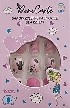 Парфумерія, косметика Накладні самоклейні нігті для дітей "Фламінго та кактус", 972 - Deni Carte Tipsy Kids