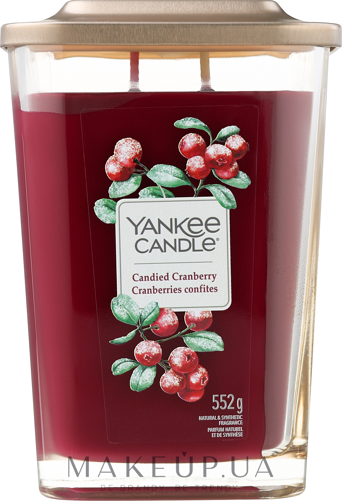 Ароматическая свеча в стакане, два фителя - Yankee Candle Elevation Candied Cranberry — фото 552g