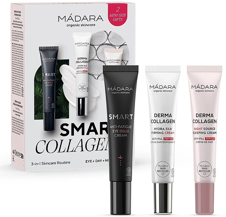 Набір - Madara Cosmetics Smart Collagen 3-in-1 Skincare Set (eye/cr/15ml + f/cr/15ml + n/cr/15ml) — фото N1