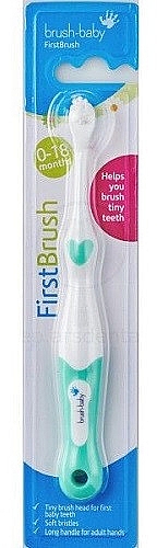 Первая зубная щетка, 0-18 месяцев, зеленая - Brush-Baby FirstBrush — фото N1