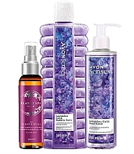 Парфумерія, косметика Набір - Avon Lavender Delight (h/wash/250ml + bubble/bath/500ml + spray/100ml)