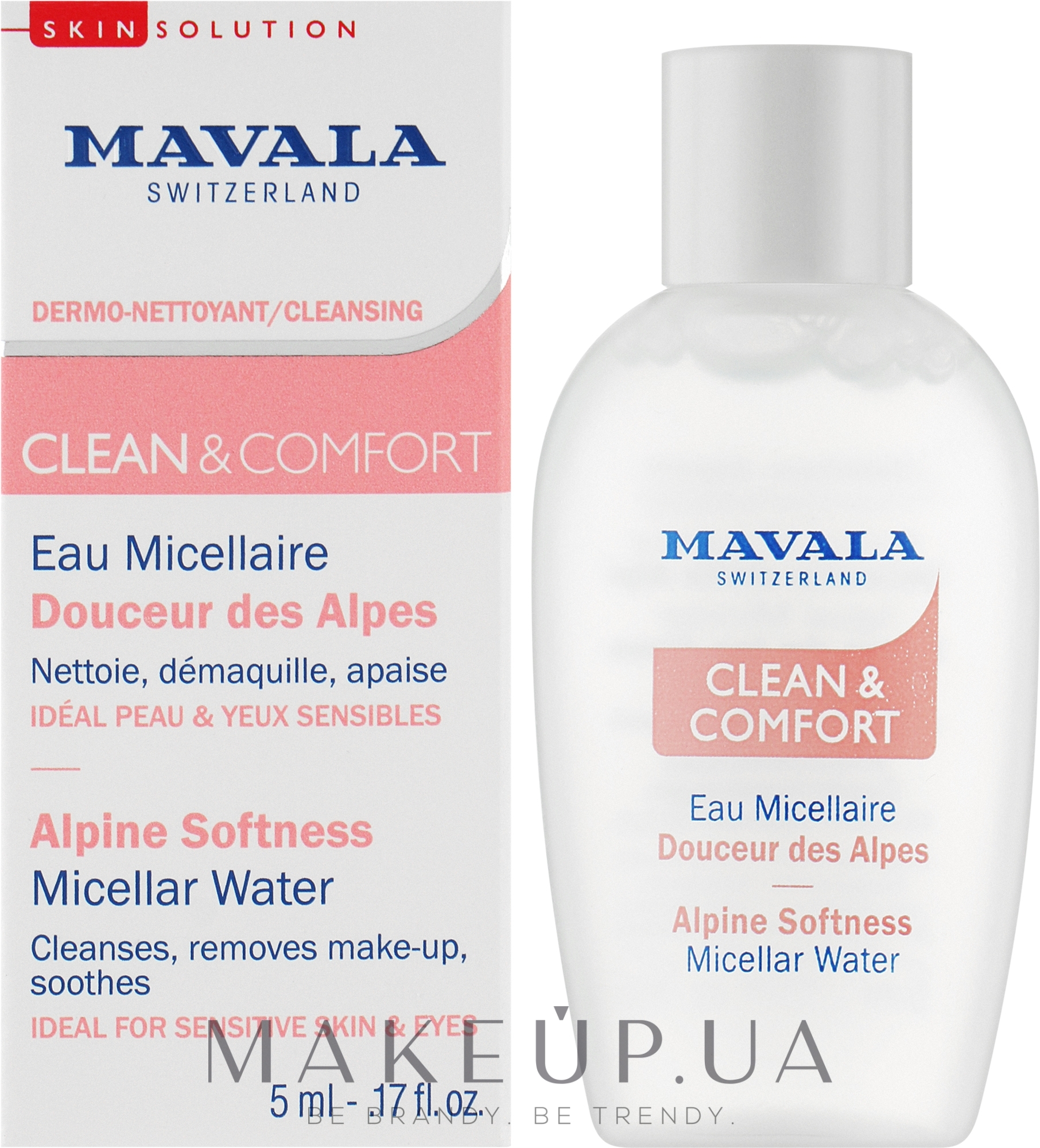 Пом'якшувальна альпійська міцелярна вода - Mavala Clean & Comfort Alpine Softness Micellar Water (пробник) — фото 5ml