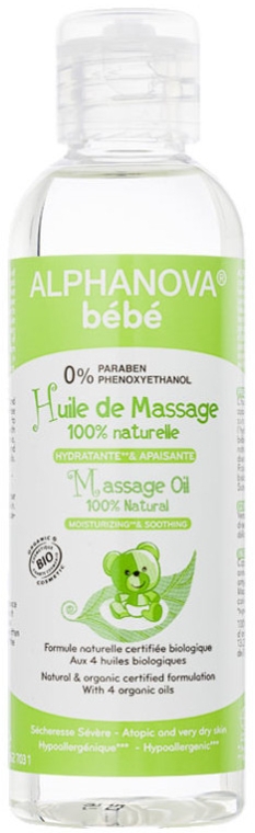 Массажное масло для детей и младенцев - Alphanova Bebe Massage Oil 100% Natural