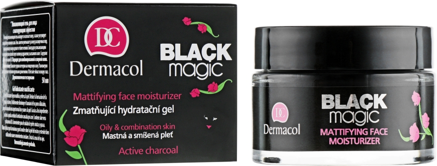 Крем-гель для обличчя, з матувальним ефектом - Dermacol Black Magic Mattifying Face Moisturizer Active Charcoal