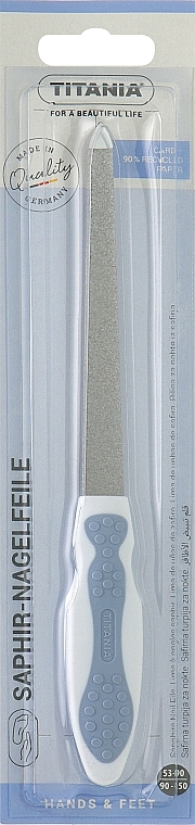 Маникюрная пилочка с сапфировым напылением, бледно-синяя - Titania  — фото N1