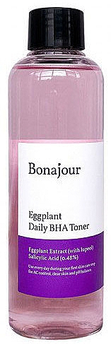 Слабокислотый очищающий тонер с экстрактом баклажана и ВНА-кислотой - Bonajour Eggplant BHA Daily Toner — фото N1