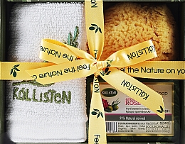 Духи, Парфюмерия, косметика Набор - Kalliston Rose (soap/100g + sponge + towel)
