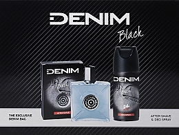 Denim Black - Набор (ash/lot/100ml + deo/150ml + bag) — фото N1
