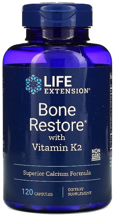 Харчові добавки "Відновлення кісток з вітаміном К2" - Life Extension Bone Restore With Vitamin K2 — фото N1