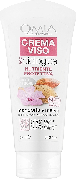 Крем для обличчя з мигдалем та мальвою - Omia Labaratori Ecobio Almond And Mallow Face Cream — фото N1