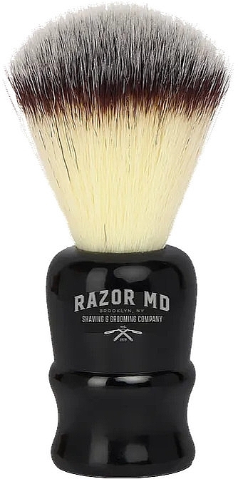 Помазок для гоління - Razor MD Black Handle Travel Shave Brush Synthetic Hair — фото N1