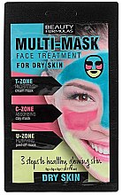 Парфумерія, косметика Маска для обличчя для сухої шкіри - Beauty Formulas 3-Step Multi-Mask Face Treatment For Dry Skin