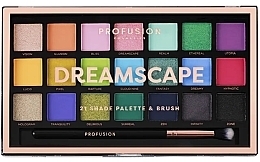 Палетка теней для век - Profusion Cosmetics Dreamscape 21 Shade Eyeshadow Palette & Brush — фото N1