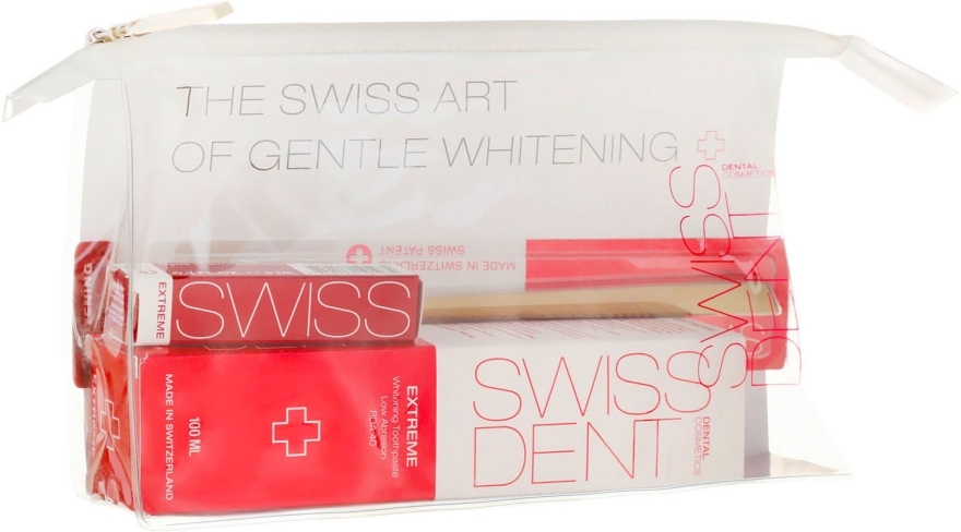 Набор - Swissdent Extreme Promo Kit (toothpaste/100ml + mouth/spr/9ml + soft/toothbrush/1pc + bag) — фото N1