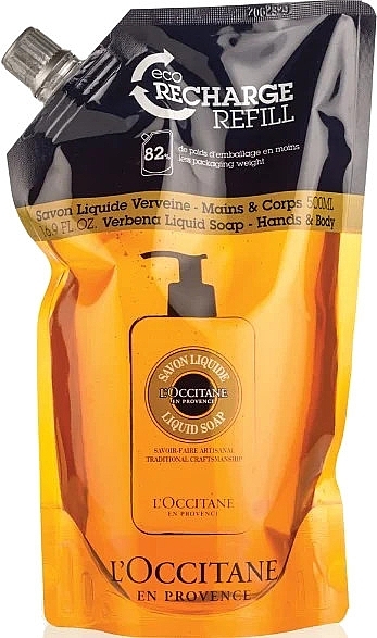 Жидкое мыло - L'Occitane Verbena Liquid Soap For Hands & Body (сменный блок) — фото N1
