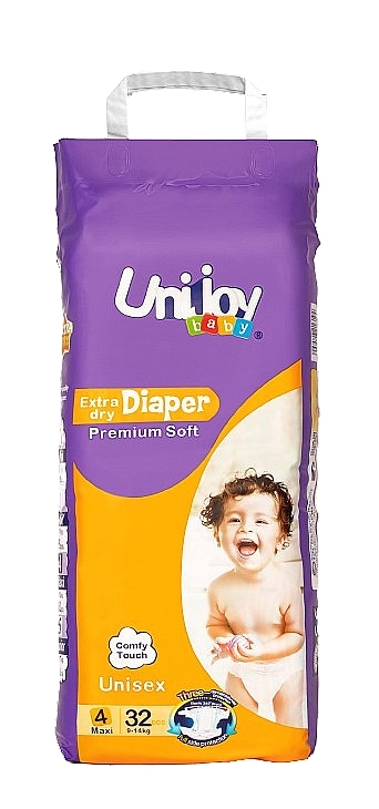 Подгузники Soft, размер L, 9-14 кг, 32 шт. - Unijoy — фото N1