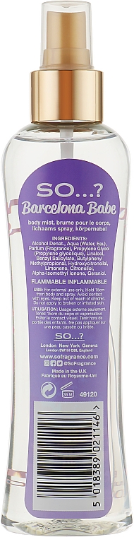 Спрей для тіла - So…? Barcelona Babe Body Mist — фото N4