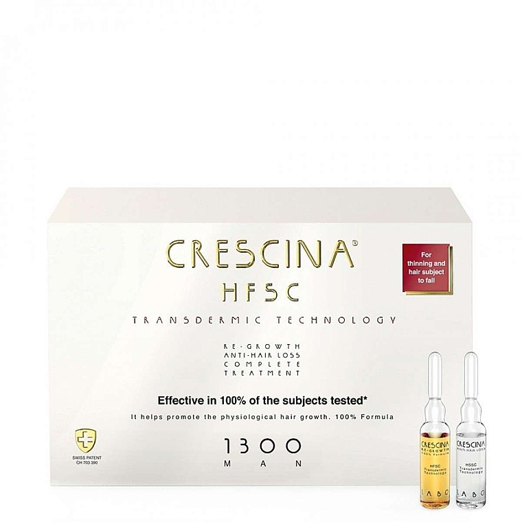 Ампули для відновлення росту волосся у чоловіків - Crescina HFSC Transdermic Technology Re-Growth Anti-Hair Loss Complete Treatment 1300 Man — фото N1