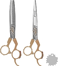 Набор профессиональных парикмахерских ножниц - Lewer (scissors/2pcs + case/1pc) — фото N1