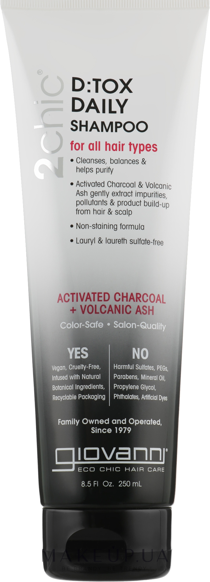Шампунь для волос - Giovanni 2Chic D:tox Daily Shampoo — фото 250ml